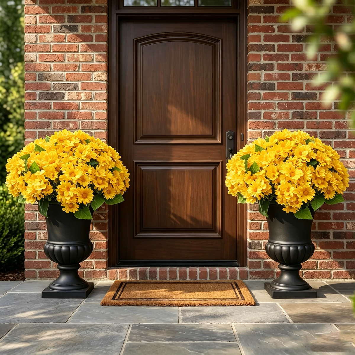💥Last Day 70% OFF🌼- Artificial Outdoor Sunset Mums Flowers - UV resistant, Waterproof, Windproof（Sold as a set of 5 bundles; the image shows the promotional effect of multiple bundles.）