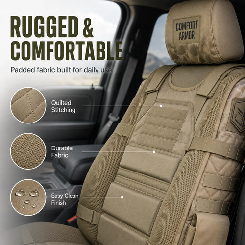 Tactical Molle Car Seat Cover Organizer – Rugged Protection & Smart Storage