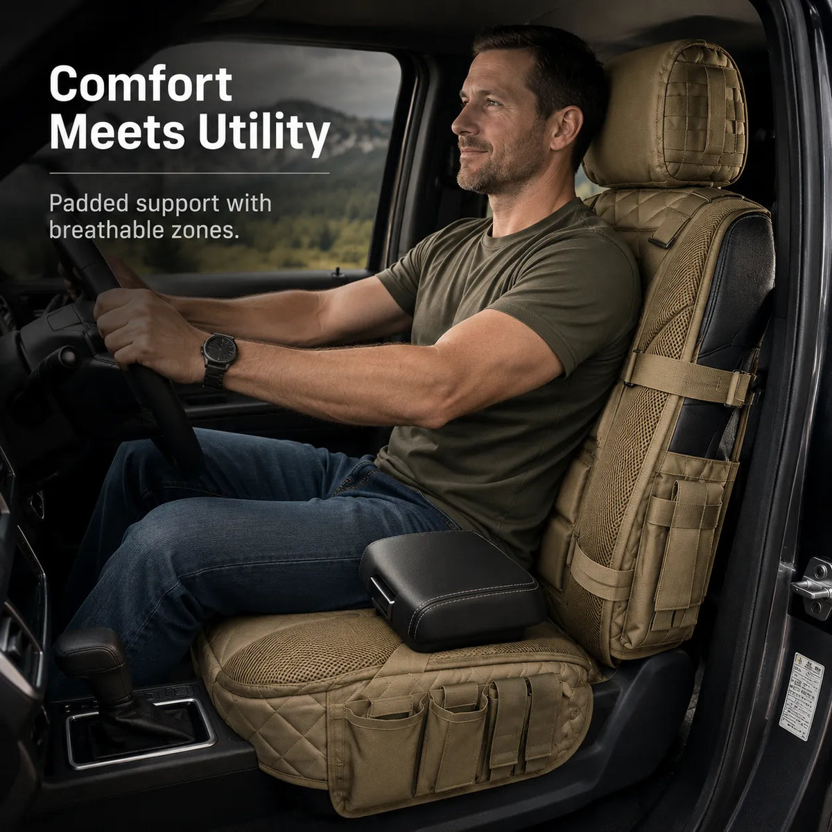 Tactical Molle Car Seat Cover Organizer – Rugged Protection & Smart Storage