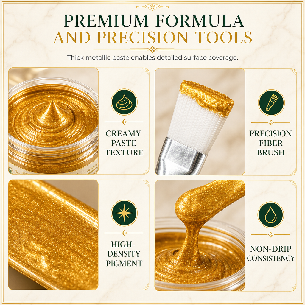 Gold Metallic Refinishing Repair Paste - Home Decor Restoration Kit