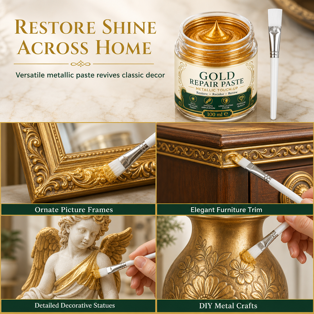 Gold Metallic Refinishing Repair Paste - Home Decor Restoration Kit