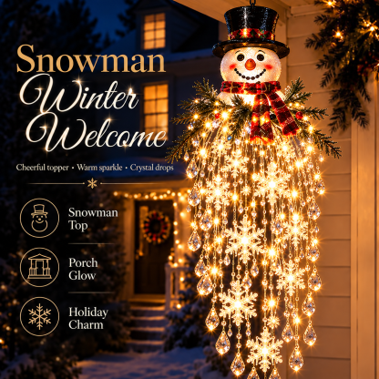 Crystal Cascade Christmas Light – Hanging Snowflake & Crystal LED Porch Décor ✨❄️