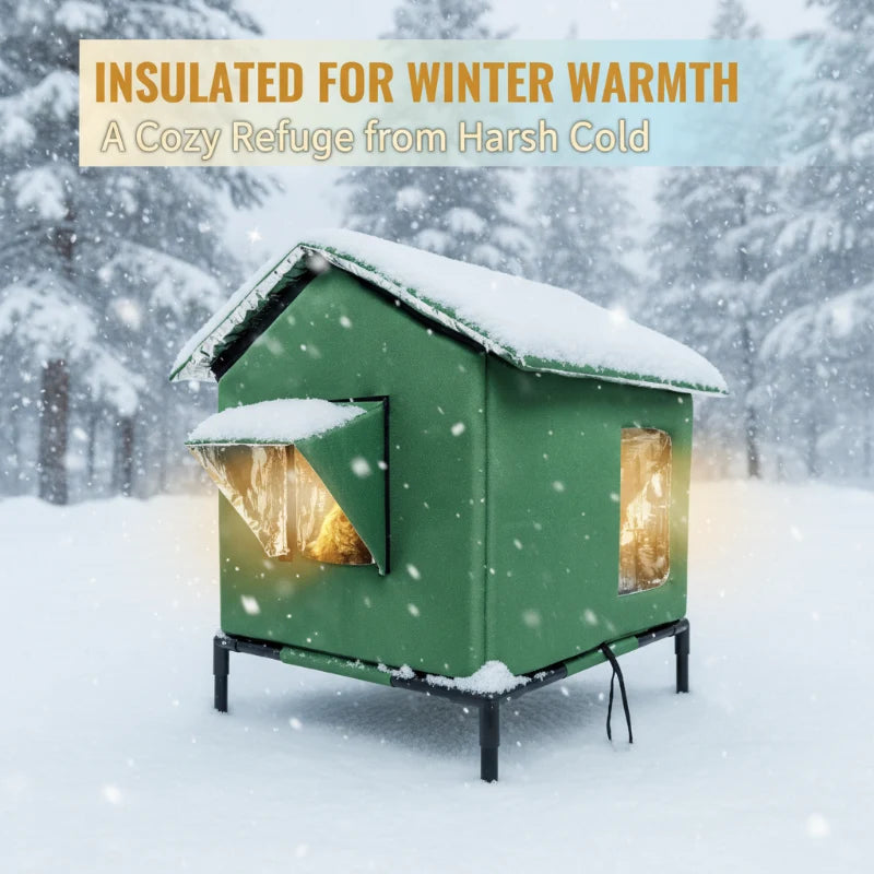 🐱 LIMITED-TIME 50% OFF!  All-Weather Elevated Outdoor Cat House – Waterproof, Insulated, Foldable 🌧️