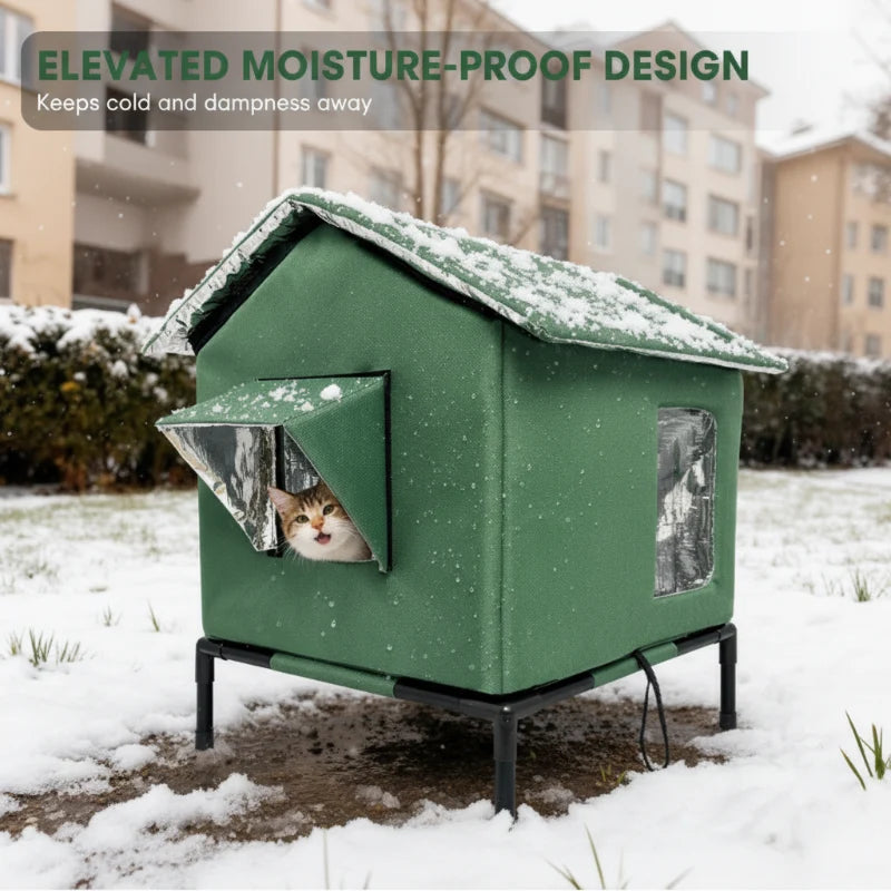 🐱 LIMITED-TIME 50% OFF!  All-Weather Elevated Outdoor Cat House – Waterproof, Insulated, Foldable 🌧️