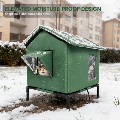 🐱 LIMITED-TIME 50% OFF!  All-Weather Elevated Outdoor Cat House – Waterproof, Insulated, Foldable 🌧️