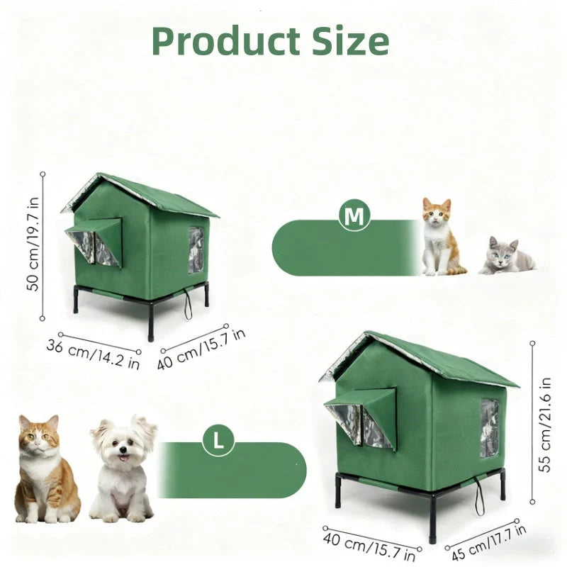 🐱 LIMITED-TIME 50% OFF!  All-Weather Elevated Outdoor Cat House – Waterproof, Insulated, Foldable 🌧️