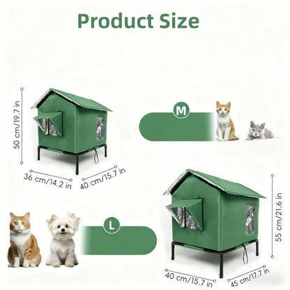 🐱 LIMITED-TIME 50% OFF!  All-Weather Elevated Outdoor Cat House – Waterproof, Insulated, Foldable 🌧️