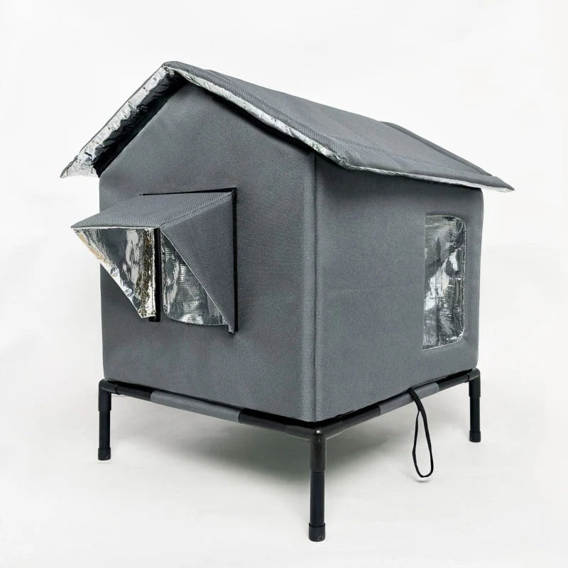 🐱 LIMITED-TIME 50% OFF!  All-Weather Elevated Outdoor Cat House – Waterproof, Insulated, Foldable 🌧️