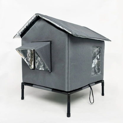 🐱 LIMITED-TIME 50% OFF!  All-Weather Elevated Outdoor Cat House – Waterproof, Insulated, Foldable 🌧️