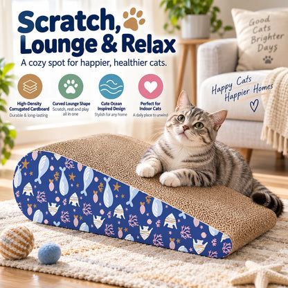 🐾 Waterdrop Sloped Cat Scratcher – High-Density Corrugated Cardboard Lounge & Scratch Board for Indoor Cats 🐱