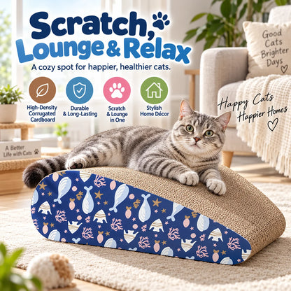 🐾 Waterdrop Sloped Cat Scratcher – High-Density Corrugated Cardboard Lounge & Scratch Board for Indoor Cats 🐱