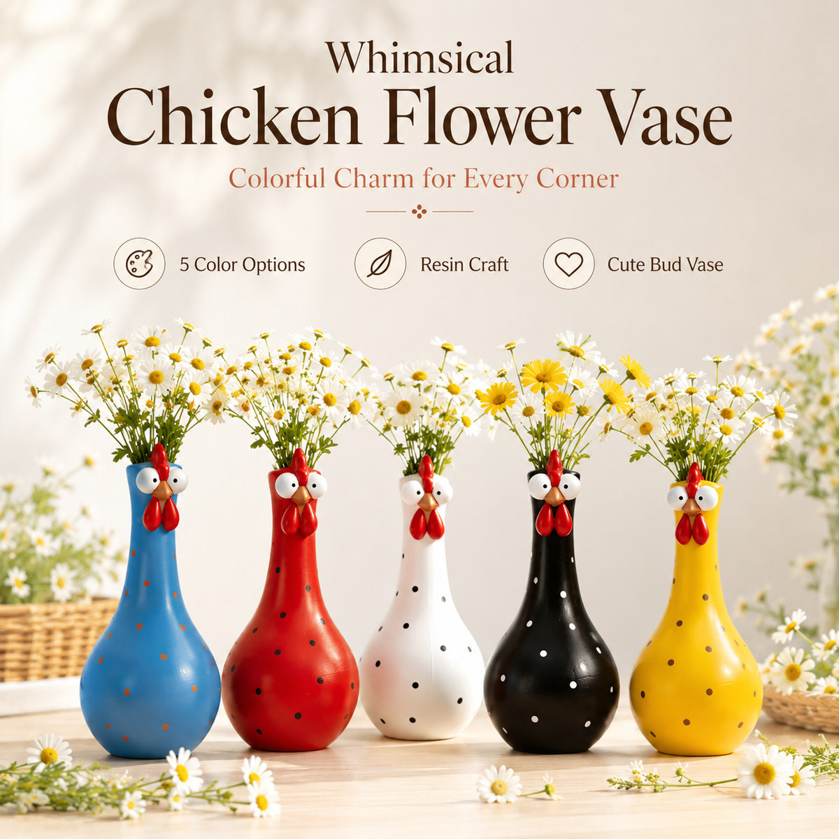 Cluck & Bloom-Whimsical Chicken Flower Vase
