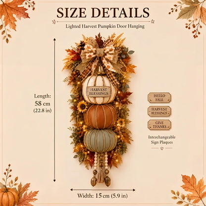 🎁 Last Day 50% OFF✨-🎄Lighted Stacked Pumpkin Fall Door Decor for Cozy Autumn Home Entryway Charm 🍂