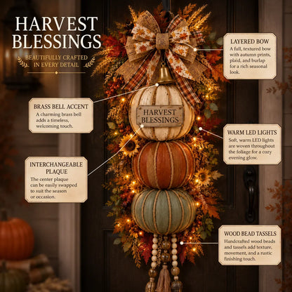 🎁 Last Day 50% OFF✨-🎄Lighted Stacked Pumpkin Fall Door Decor for Cozy Autumn Home Entryway Charm 🍂