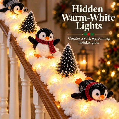 🔥Hot Sale 40% OFF🔥Playful Penguin Snowy Stair Railing Decor