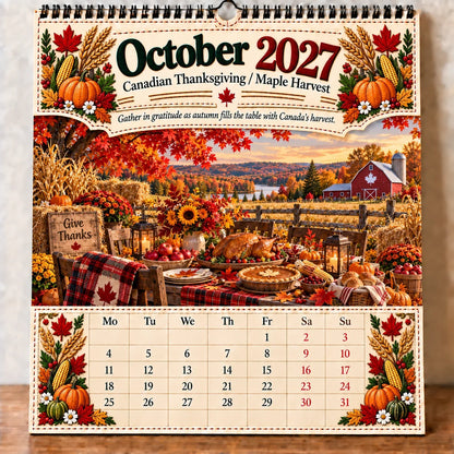 🔥LAST DAY 50% OFF 🔥🇨🇦🍁 2027 Canada 160th Anniversary Wall Calendar 🍁🇨🇦