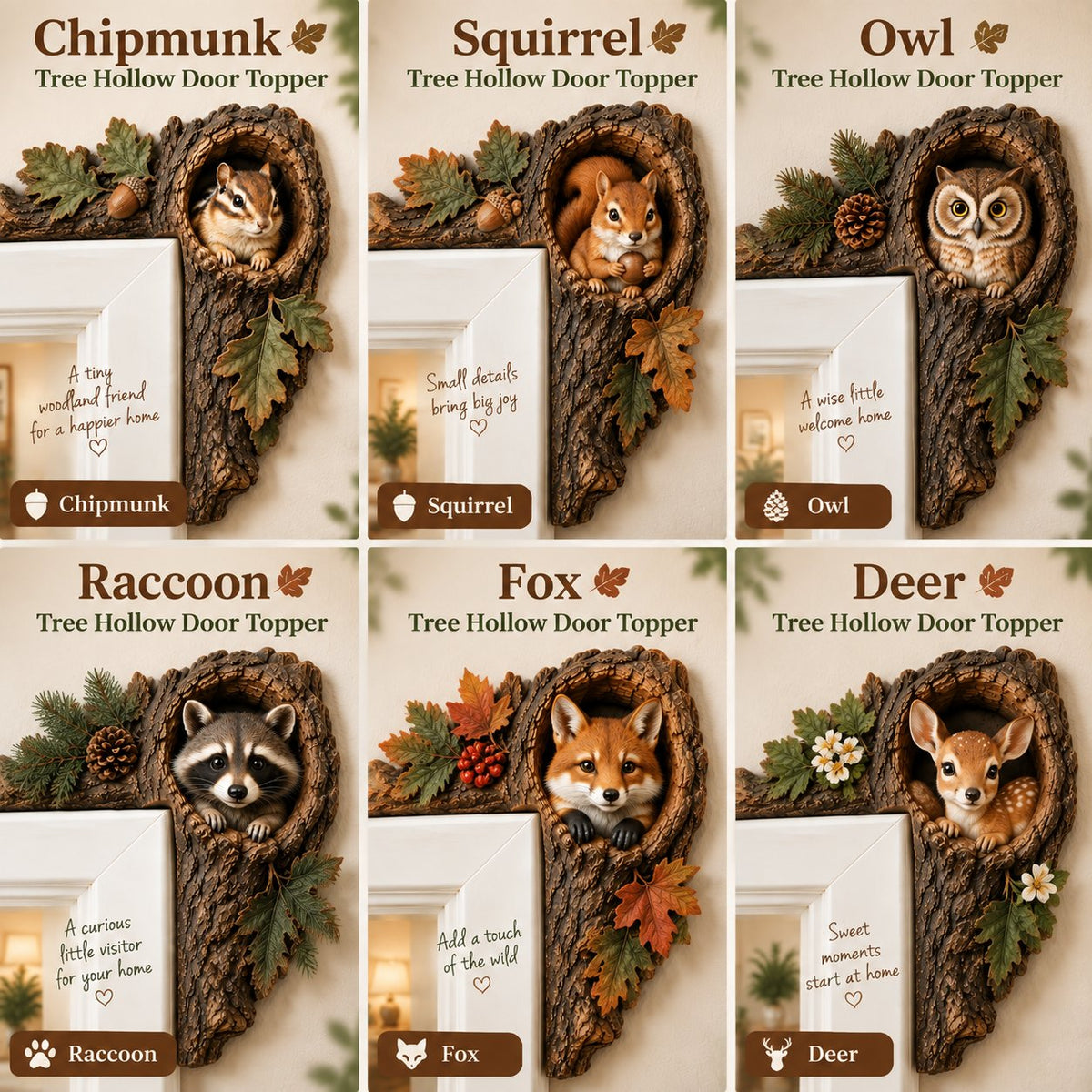 ⏰AHLWOAPEX TAG – 50 % RABATT 🐿️ Chipmunk Tree Hollow Door Topper | Woodland Animal Doorway Decor For Cozy Nature Homes