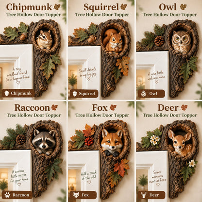 ⏰AHLWOAPEX TAG – 50 % RABATT 🐿️ Chipmunk Tree Hollow Door Topper | Woodland Animal Doorway Decor For Cozy Nature Homes