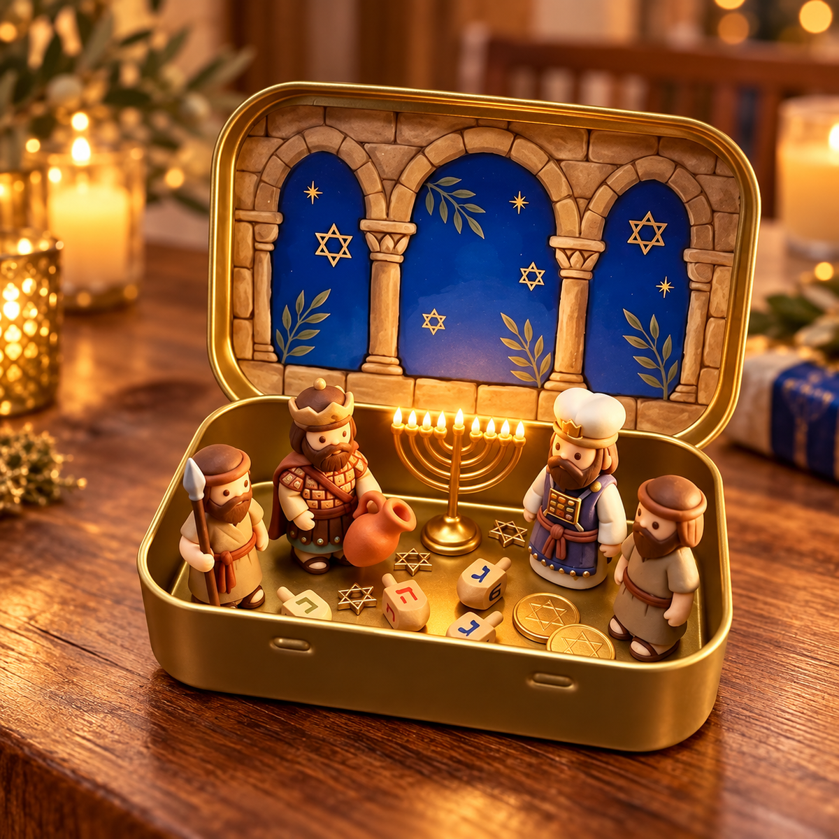 Religious Pocket-Size Mini Nativity Scene Set with Storage Box⛪