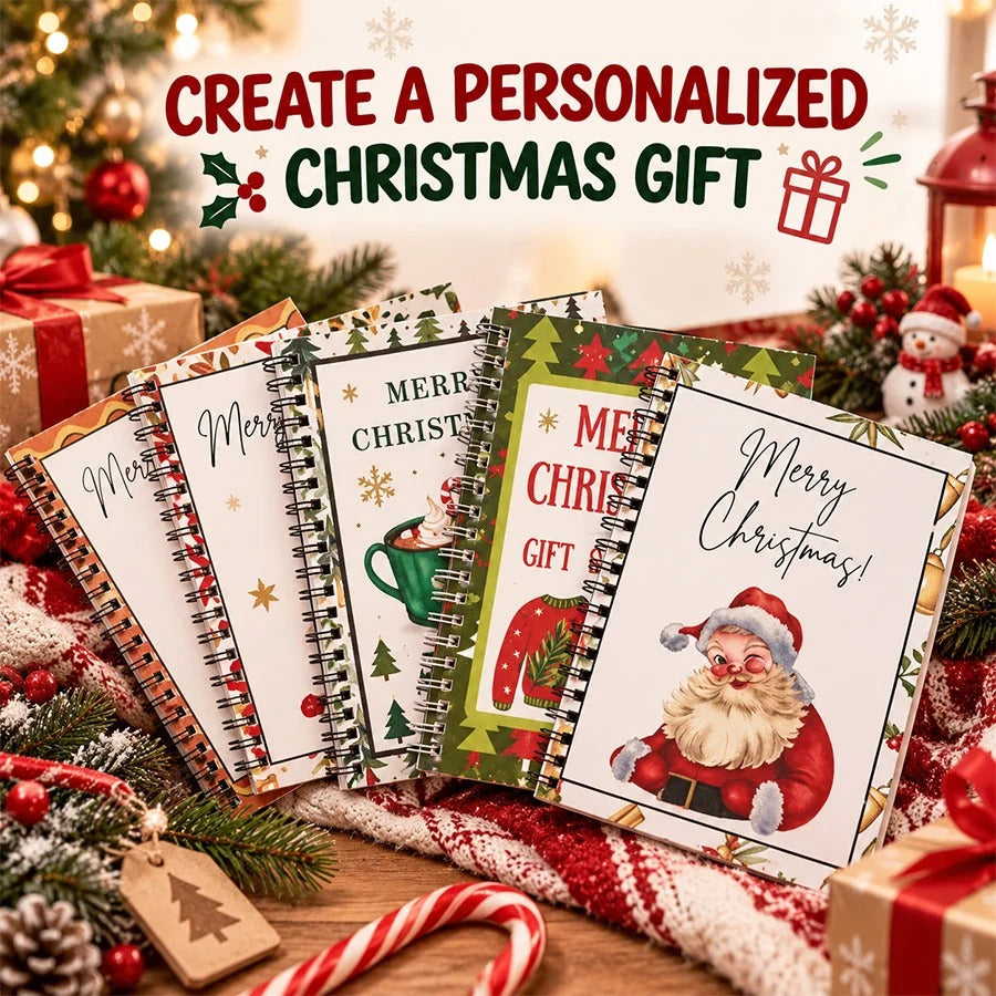 🎁50% OFF!!!-Ready for Christmas!🎅Christmas Gift Card Book, DIY Spiral-Bound Christmas Gift Card Holder Book🎁Personalized Xmas Gifts for Family, Festive & Party Supplies