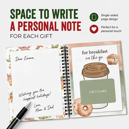 🎁50% OFF!!!-Ready for Christmas!🎅Christmas Gift Card Book, DIY Spiral-Bound Christmas Gift Card Holder Book🎁Personalized Xmas Gifts for Family, Festive & Party Supplies