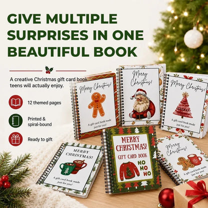 🎁50% OFF!!!-Ready for Christmas!🎅Christmas Gift Card Book, DIY Spiral-Bound Christmas Gift Card Holder Book🎁Personalized Xmas Gifts for Family, Festive & Party Supplies