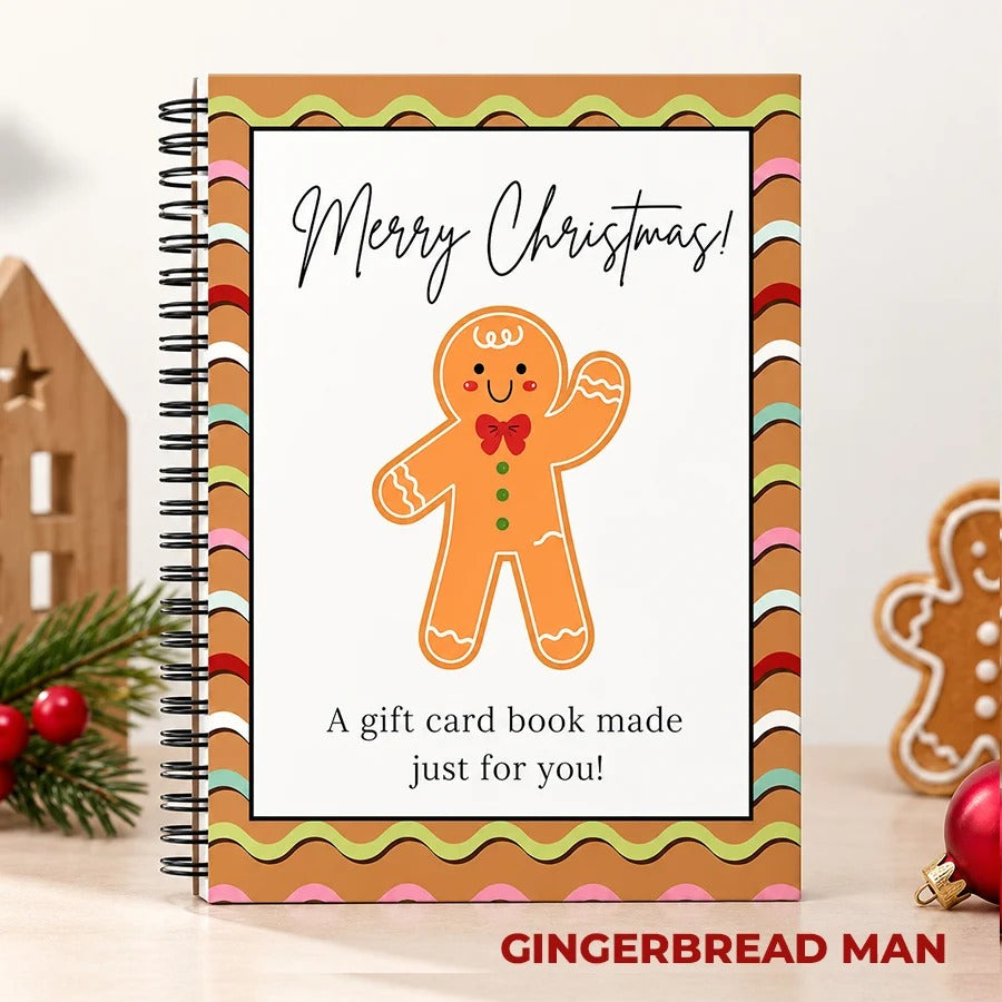 🎁50% OFF!!!-Ready for Christmas!🎅Christmas Gift Card Book, DIY Spiral-Bound Christmas Gift Card Holder Book🎁Personalized Xmas Gifts for Family, Festive & Party Supplies