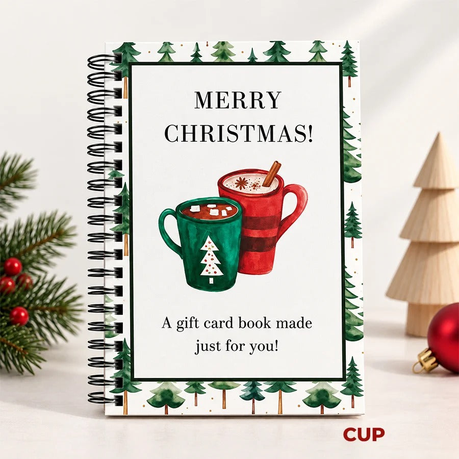🎁50% OFF!!!-Ready for Christmas!🎅Christmas Gift Card Book, DIY Spiral-Bound Christmas Gift Card Holder Book🎁Personalized Xmas Gifts for Family, Festive & Party Supplies