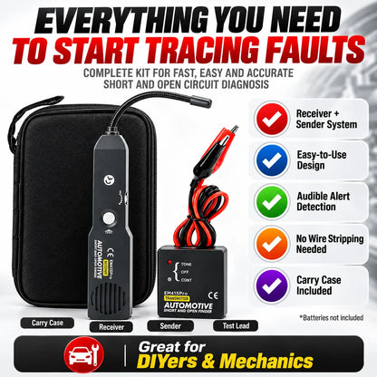 Automotive Open & Short Circuit Finder – Non-Destructive Wire Tracer & Electrical Fault Locator for DC Systems Under 42V