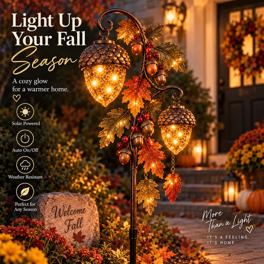 🍁 Autumn Acorn Glow™ – Solar Double Acorn Garden Stake Light