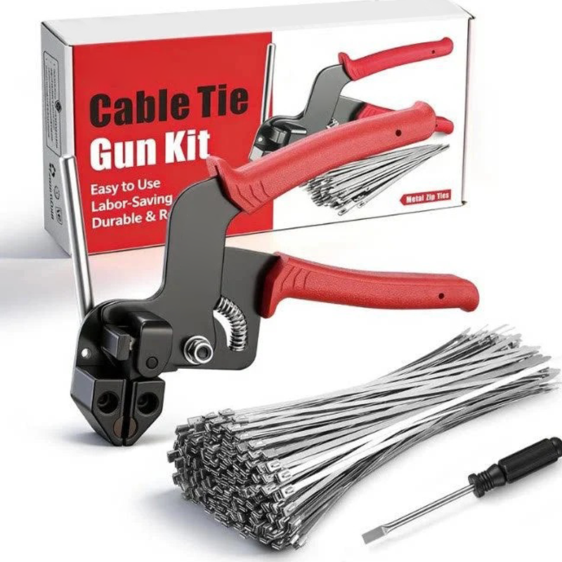 🔧 Stainless Steel Cable Tie Tool Kit – Includes 110 Self-Locking 304 Steel Ties