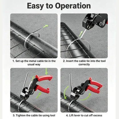 🔧 Stainless Steel Cable Tie Tool Kit – Includes 110 Self-Locking 304 Steel Ties