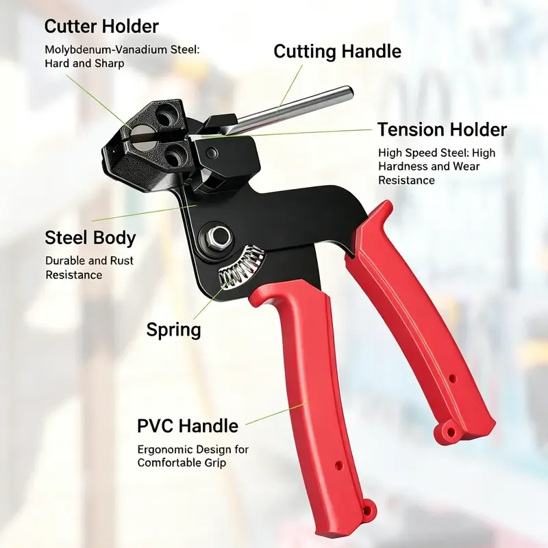 🔧 Stainless Steel Cable Tie Tool Kit – Includes 110 Self-Locking 304 Steel Ties