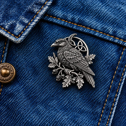 🔥 Last Day 50% Off-🐦‍⬛Gothic Celtic Raven Brooch – Dark Academia Statement Pin