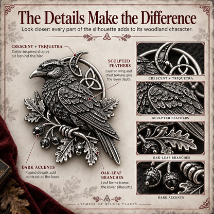 🔥 Last Day 50% Off-🐦‍⬛Gothic Celtic Raven Brooch – Dark Academia Statement Pin