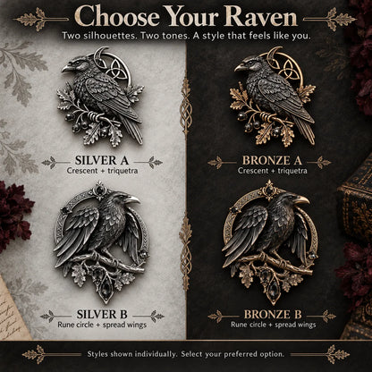 🔥 Last Day 50% Off-🐦‍⬛Gothic Celtic Raven Brooch – Dark Academia Statement Pin