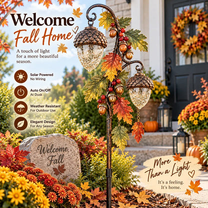 🍁 Autumn Acorn Glow™ – Solar Double Acorn Garden Stake Light