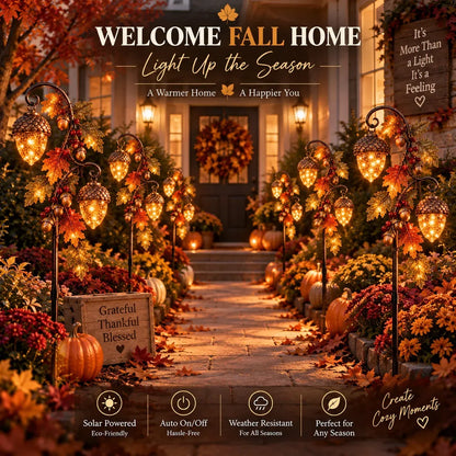 🍁 Autumn Acorn Glow™ – Solar Double Acorn Garden Stake Light
