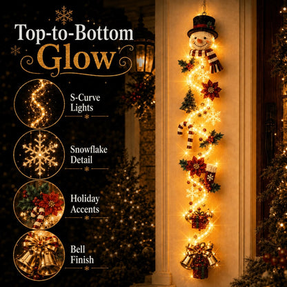 ⏳ 65% OFF – 🎄MerryCascade™ Glowing Christmas Door Hanger | 6 Festive Lighted Designs with Warm Glow, Dimensional Details & Space-Saving Vertical Décor ✨