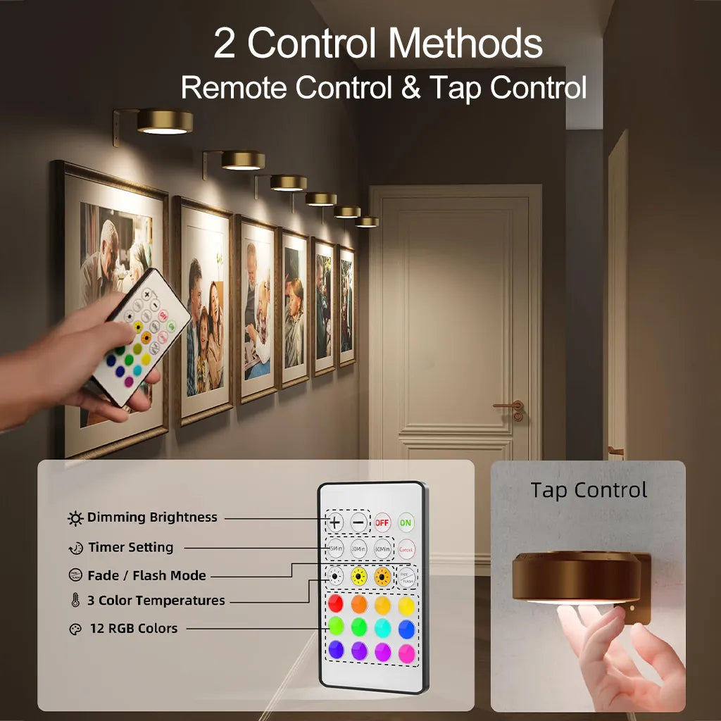 Rechargeable Picture Lights For Wall (3 Pack) 🖼️
