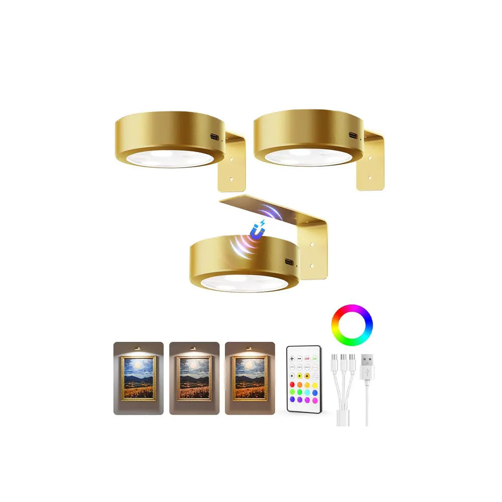 Rechargeable Picture Lights For Wall (3 Pack) 🖼️