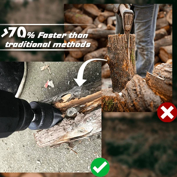 🪓 50% OFF NOW! 🔩 Electric Drill Wood Splitter – High Carbon Steel, Portable & Fast Splitting – Turns Your Drill into a Log Splitter 🌲