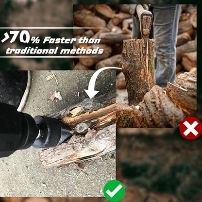 🪓 50% OFF NOW! 🔩 Electric Drill Wood Splitter – High Carbon Steel, Portable & Fast Splitting – Turns Your Drill into a Log Splitter 🌲
