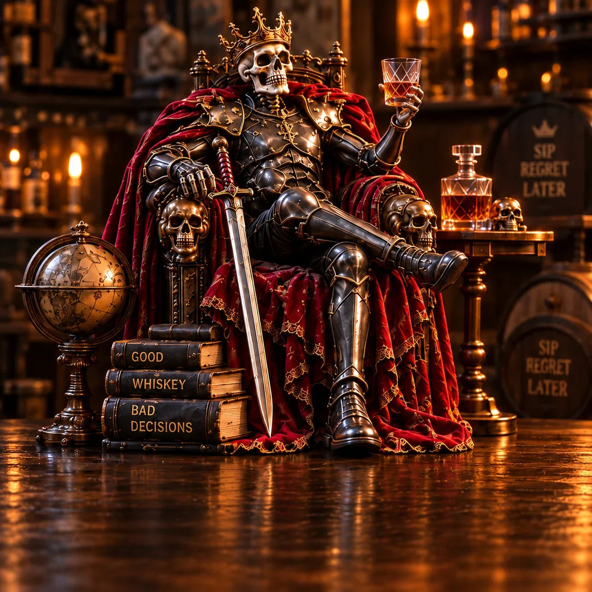 💀🔥 Bad to the Bone – 6 Dark Humor Skeleton Collectibles for Men, Man Cave Decor & Unique Gifts 🎁