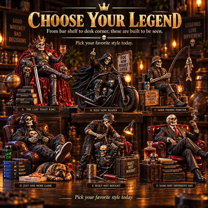 💀🔥 Bad to the Bone – 6 Dark Humor Skeleton Collectibles for Men, Man Cave Decor & Unique Gifts 🎁