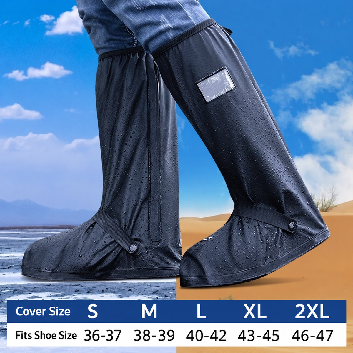 🌧️ Waterproof Rain Boot Covers – Reusable & Foldable Shoe Protection