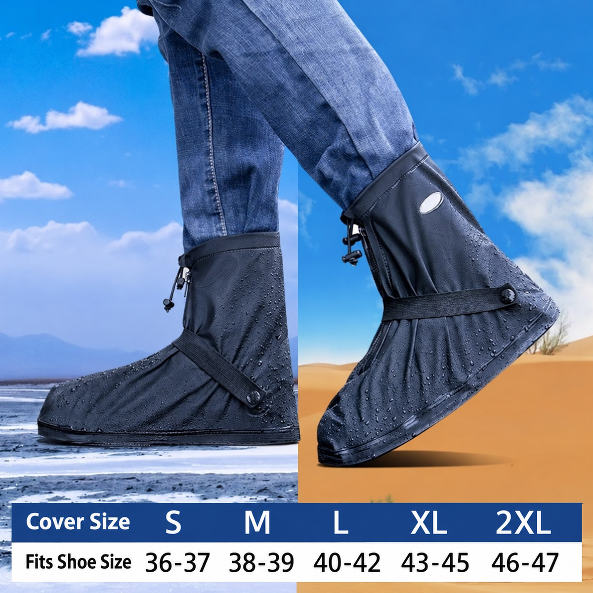 🌧️ Waterproof Rain Boot Covers – Reusable & Foldable Shoe Protection