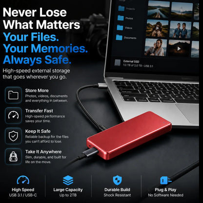 🔥 LAST DAY 50% OFF-Portable External SSD – Protect Your Photos, Videos & Important Files
