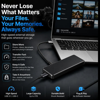 🔥 LAST DAY 50% OFF-Portable External SSD – Protect Your Photos, Videos & Important Files