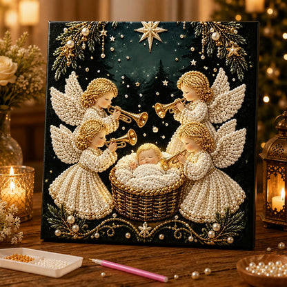 🎄 Premium 3D Diamond Jesus Birth Nativity Scene Painting Art Kit | Luxury Flocked Canvas with Scratch-Resistant Non-Fading Diamond Beads DIY Christmas Faith Decor 🌟✝️💎